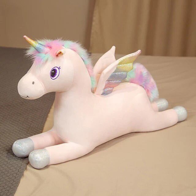 عروسک طرح اسب تکشاخ مدل ستاره دنباله دار کد JIMI110 طول 80 سانتیمتر